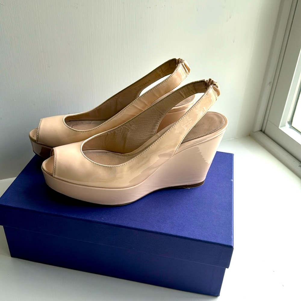 Stuart Weitzman platform sling back wedge
